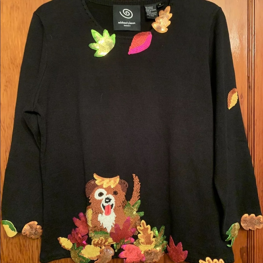Michael Simon “A Fall Dog And Such” Sweater (M)🐶